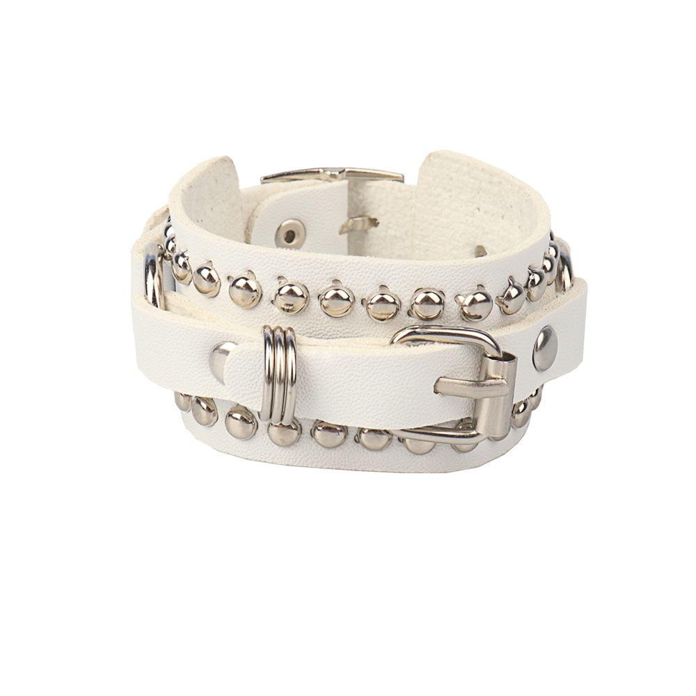 Goth สายรัดข้อมือหนังสีดําสร้อ - Women'S Emo Accessories บทวิจารณ์และราคา