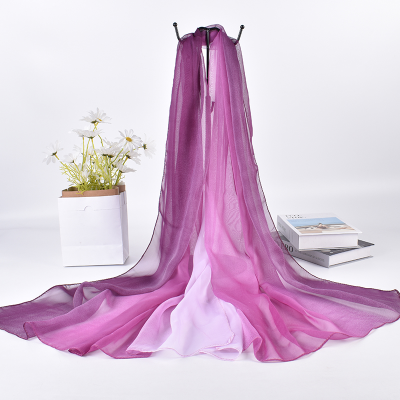 Syal Sutra ผ้าสามสีไล่ระดับสี7 - Silk Scarf Square บทวิจารณ์และราคา