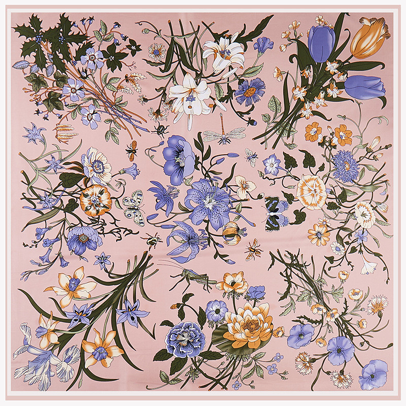POBING ผ้าไหมผ้าพันคอผู้หญิงดอ - Silk Scarf Square บทวิจารณ์และราคา