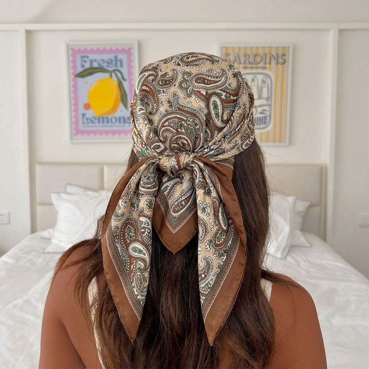 ผ้าพันคอไหมแฟชั่นดีไซน์ใหม่ ผ้ - Silk Scarf Square บทวิจารณ์และราคา