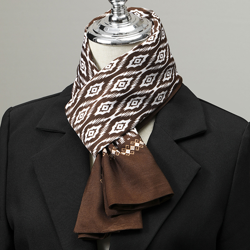ผ้าพันคอผู้ชาย ผ้าไหมเทียม ผ้า - Silk Scarf Square บทวิจารณ์และราคา