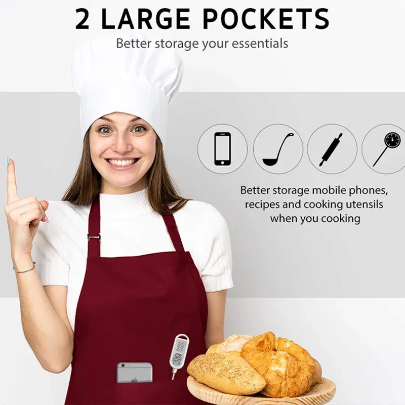 ผ้ากันเปื้อนหมวกเชฟบริการอาหาร - Women Kitchen Accessories บทวิจารณ์และราคา
