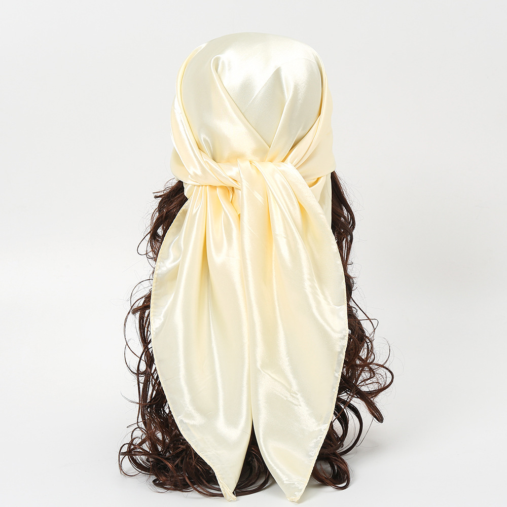 ผ้าคลุมไหล่/ผ้าพันคอไหมซาตินสี - Silk Scarf Square บทวิจารณ์และราคา