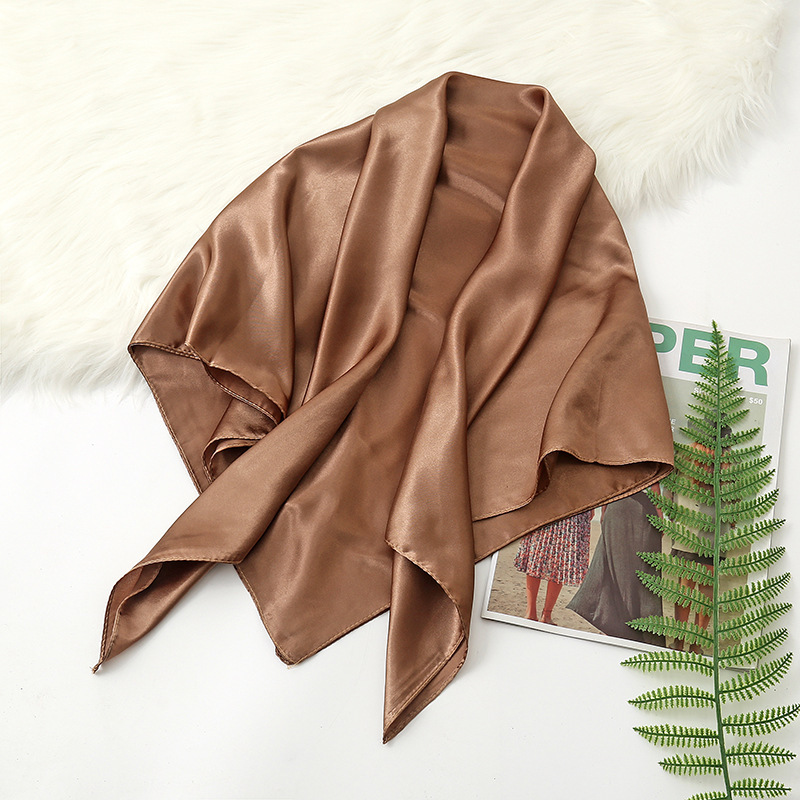 ผ้าคลุมไหล่/ผ้าพันคอไหมซาตินสี - Silk Scarf Square บทวิจารณ์และราคา